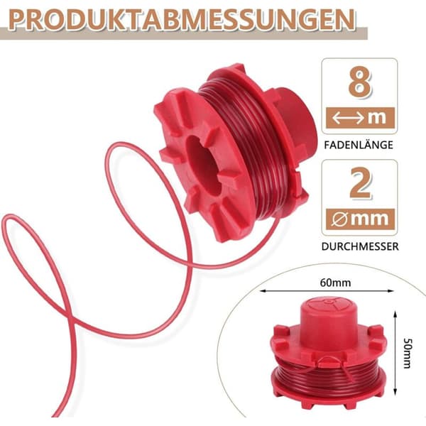 Erstatningsspoler for Einhell GE-CT 36/30 LI E SOLO, AGILLO 36/255 BL, AGILLO 18/200 gresstrimmere 3405096（LGL）