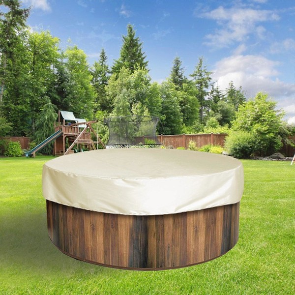Badtunna Baldakin Badkar Skydd Vattentätt Utomhusskydd - Rund Anti-UV Spa Kåpa LGL Black