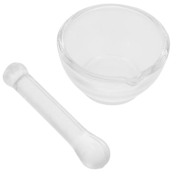 Morter og støder sæt til videnskabslaboratorium - glasknuser mixer (LGL) Transparent 6.50X6.50X3.50CM