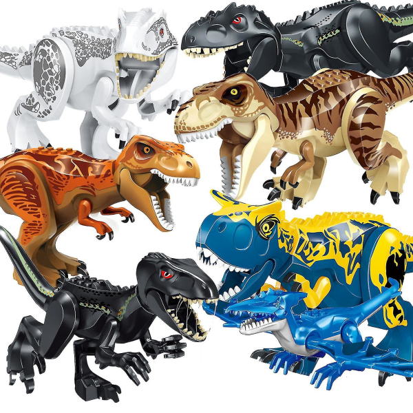 Jurassic Stor Montert Dinosaur Tyrannosaurus Rex Leke Byggesteiner Barn black