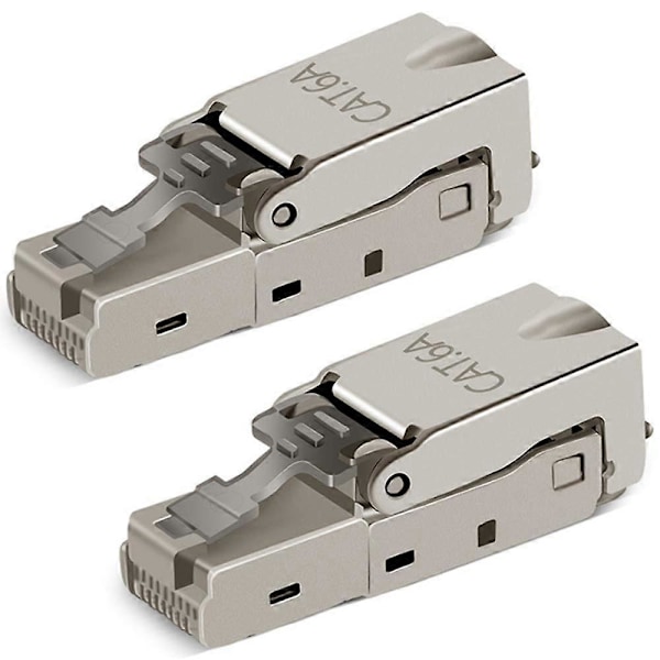Verktøyfri RJ-45 Cat6/6A feltmonteringsplugg fra Pieces, Cat6A RJ45 skjermet for installasjonskabel 23-26AWG (LGL)