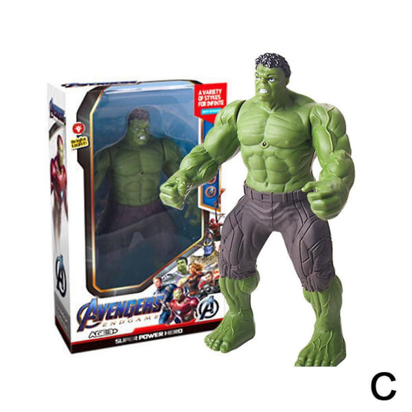 Plastfigurer Modell Ironman Man Superhjälte Glow Figur Leksak Gåvor För Pojkar[GL] C