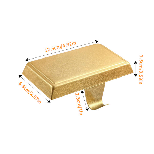 Julstrumphängare, 2-pack, rektangulära, metall, guld (LGL)