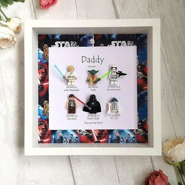 Superhjälte Fotoram Väggkonst Retro Tecknad Figur Familjedekoration LGL White Family 6