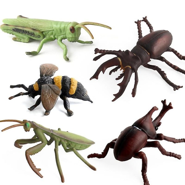 Realistiske barns insekt- og insektdyremodell dukkelekesett 8-delers insektdukke[GL]