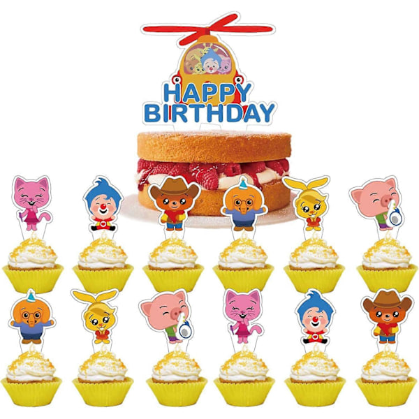 Plim Plim Födelsedagsfest Dekorationer Karneval Cirkus Festtillbehör Inkluderar Grattis på Födelsedagen Banner Ballonger Tårtdekorationer Cupcake Toppers Clown Par LGL