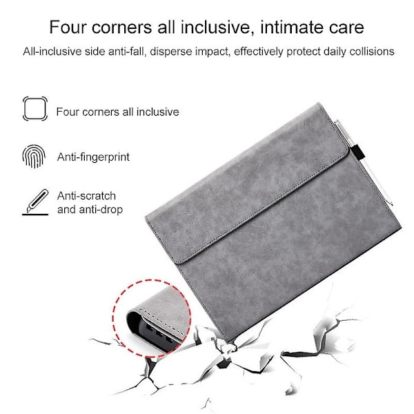 For Microsoft Surface Pro 7 / 7+ Lærveske LGL Grey