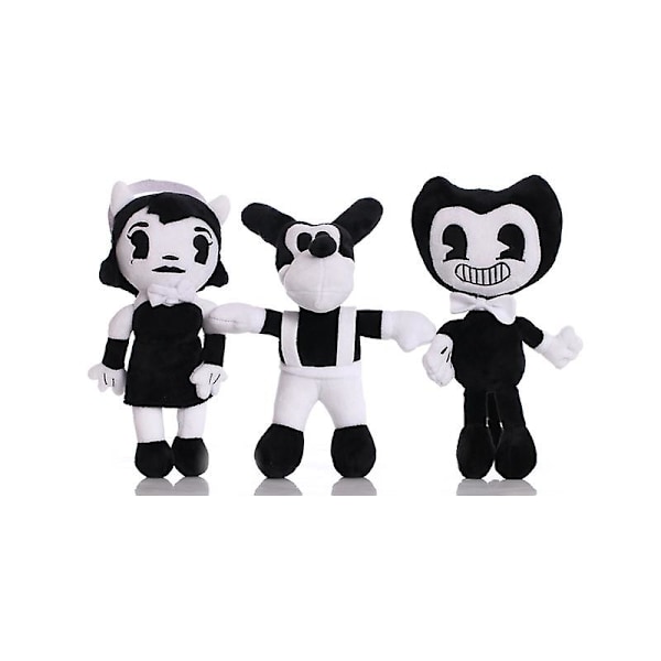 Bendy Pehmolelu Mustavalkoinen Bendy ja Mustekone Täytetty Lelu Lahja Lapsille Faneille 28cm LGL