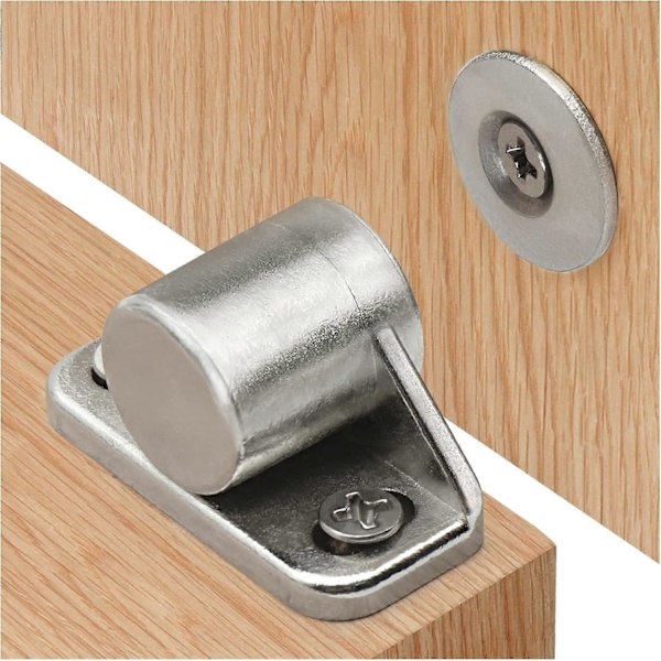 4-pack Magnetiska Skåpdörrslås Starka Silverfärgade för Köksluckor, Lådor, Vita Möbler (LGL)