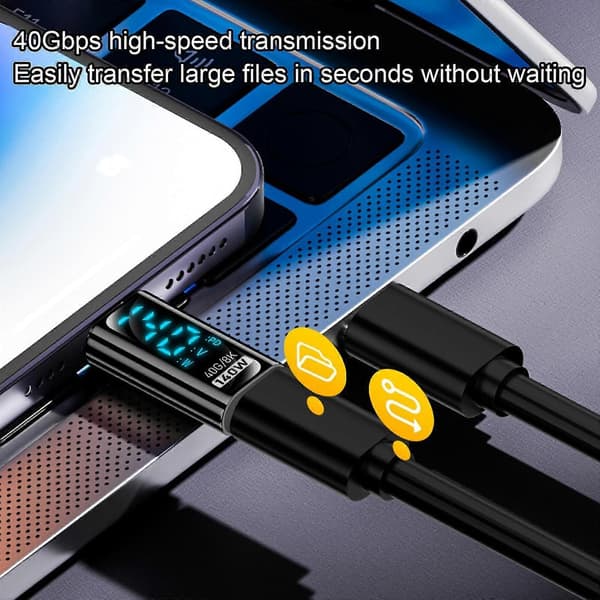 Digital Display PD 100W USB-C til Type-C Adapter Type-C Hann til Hunn Konverter (LGL)