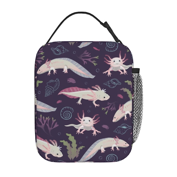 Axolotls Seaweeds Bærbar Lunsjpose for Barn Voksne, Håndholdt Klampose for Gutter, Lunsjpose for Jenter Isolerte Lunsjboks for Skole Reise Off