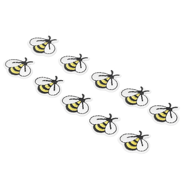 10 stk. Liten Bie Patch Bieformet Stryke-på Søte Symerker DIY Sy Broderte Merker Bie Merker for Kjole Hatt Sko (LGL)