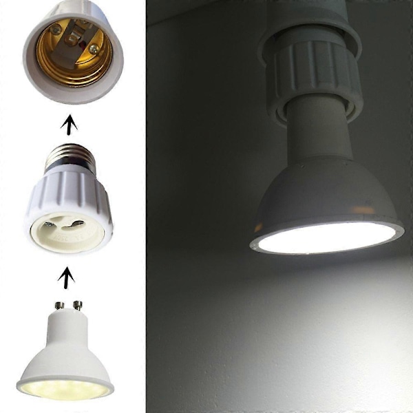 E27 till GU10 Glödlampa Konverterare Lamphållare Sockeladapter Flamskyddande Material 6-pack (LGL)