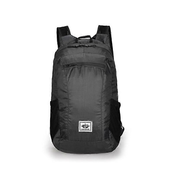 Vikbar ryggsäck, vandringsryggsäck, vattenavvisande lättvikts packbar ryggsäck LGL black