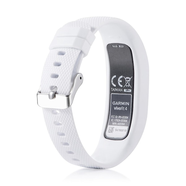 Til Garmin Vivofit 4 urrem - Fleksibel rudemønstret TPE+TPU urrem - Størrelse: S [GGL] White Other Smartwatch Models