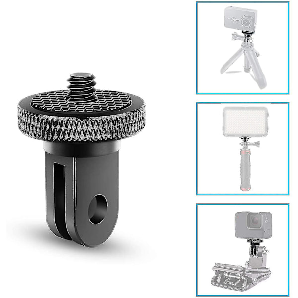 Tripod Adapter Kamera Mount Tilbehør Aluminium Adapter Montering af Kameraer Til For Gopro Mount og Andre Action Kameraer (2 Stykker, Sort) (LGL)