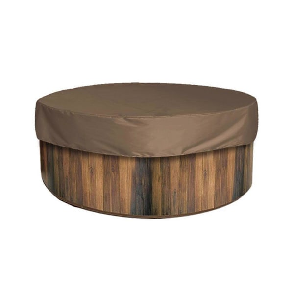 Badtunna Baldakin Badkar Skydd Vattentätt Utomhusskydd - Rund Anti-UV Spa Kåpa LGL Brown