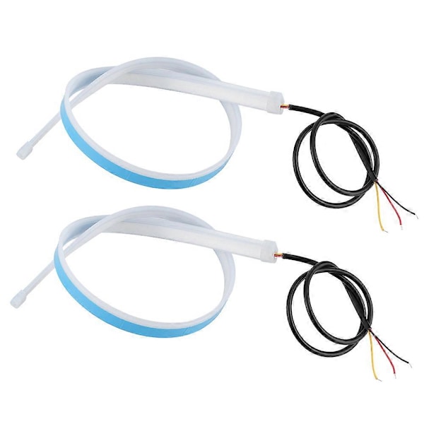 2 stk. LED kørelys sekventiel fleksibel blinklysstrimmel 60 cm / 23,6 tommer (LGL)