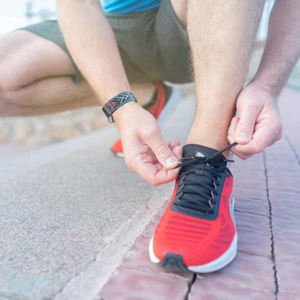 Fitbit Charge 5 armbånd med flettet mønster Blå/Orange (LGL)