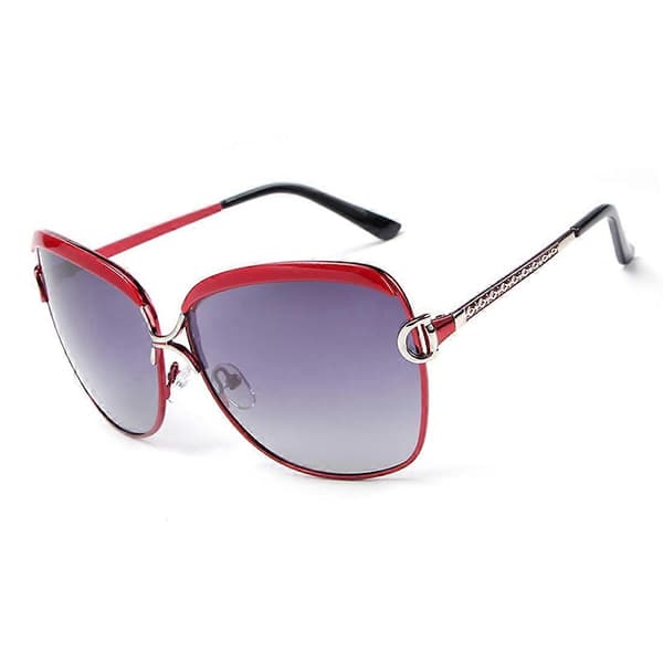 HDCRAFTER E016 Retro Mode Ultraviolett-säkra Polariserade Solglasögon för Kvinnor (LGL) Red