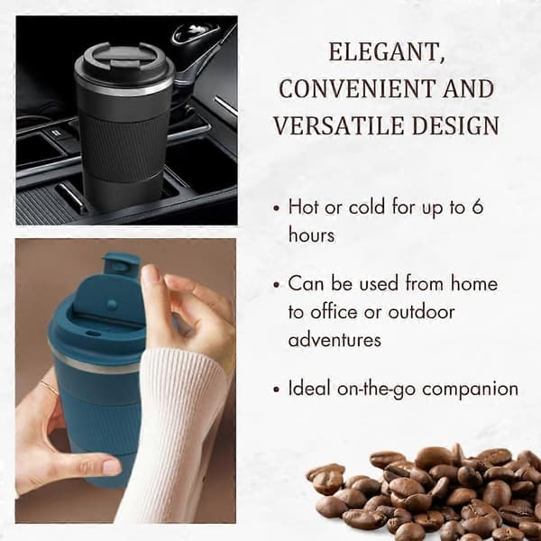 Rejse kaffekrus sort, 380 ml (LGL)