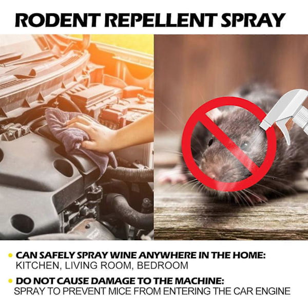 2 ST Bilmotor Råtta Mus Avvisande Spray Naturligt Fordonsskydd LGL