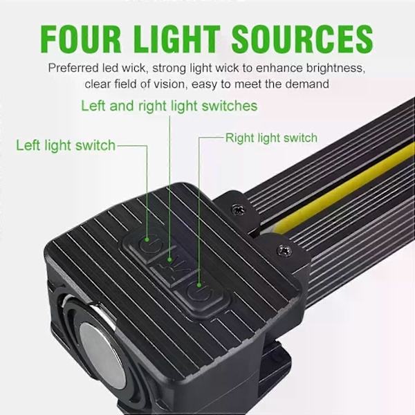 Gymnastiklampa för posering med 7 växlar dimning, bärbar magnetisk LED-ficklampa med krok LGL