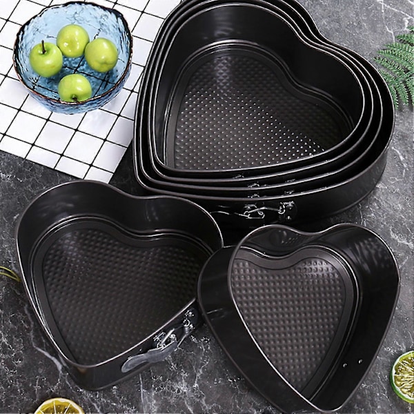 Hjärtformad Springform Bakform Livsmedelsgodkänd BPA-fri Värmebeständig Återanvändbar Mikrovågssäker Non-Stick Cheesecake Form LGL 22cm