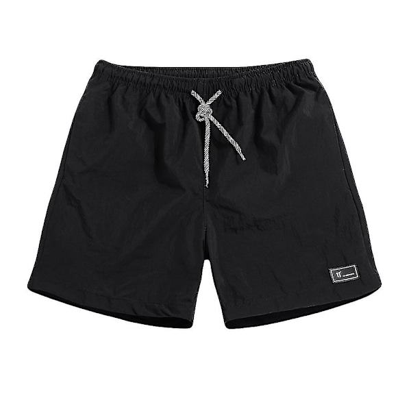 Miesten shortsit kiristysnyörillä, lyhyet housut, vapaa-ajan shortsit, nopeasti kuivuvat shortsit, painetut shortsit, uima-, surffaus-, rantavaatteet, miesten vaatteet Z LGL Bk M