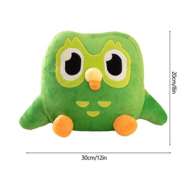 Vihreä Duolingo Pöllö Pehmolelu Duo Pehmo Duo the Owl Sarjakuva Anime Pöllö Nukke One Size (LGL)