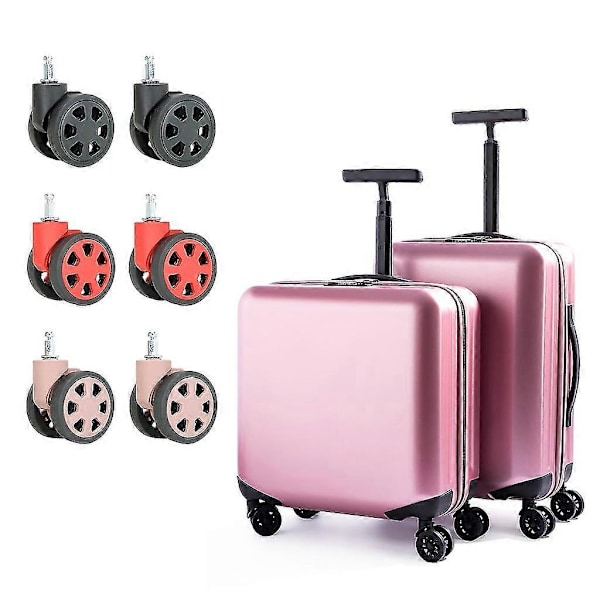 Kestävät varaosapyörät, yleismalliset hiljaiset pyörät, monipuoliset pyörät, 1 pari matkalaukkuihin, sujuva rullaus ja helppo asentaa, LGL Rose Gold