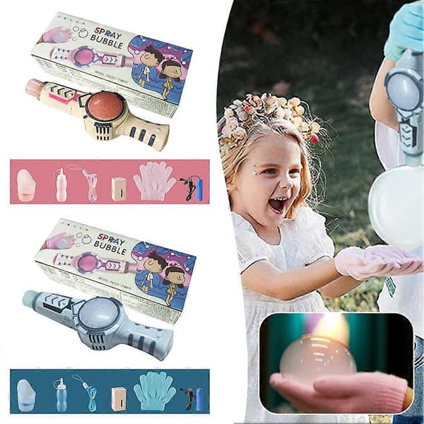 Handhållen Bubbelmaskin Roliga Säkra Elastiska Bubblor Handskar för Barn (LGL) Pink