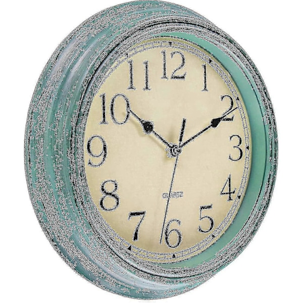 Hiljainen Tikittämätön Retro Kvartsikello Seinäkello (12 tuumaa) S202412276507 LGL Blue