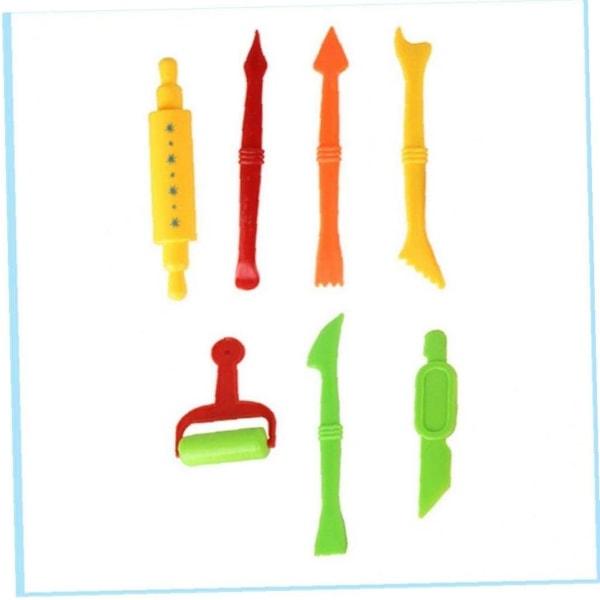 Deigverktøysett for barn 26 stk Leiremodelleringsverktøy Lekesett Plastkuttere for lek Deigplastintilbehør med forskjellige former[GL]