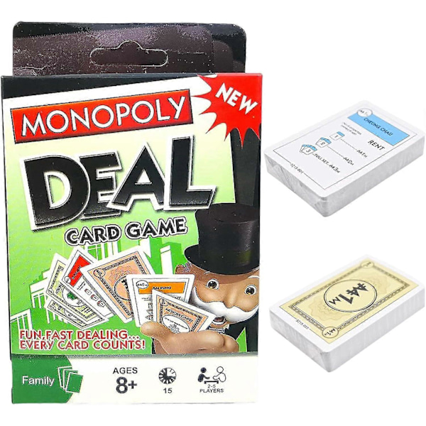 Monopoly-lautapelit, Monopoly-korttipeli, Monopoly Deal -korttipeli lapsille ja perheille