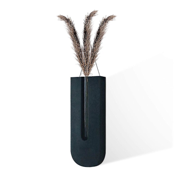 Väggvas - Inomhus vägghängande blomkruka Trävas blomkruka Träblomkruka Hängande blomkruka väggdekoration artefakt LGL black