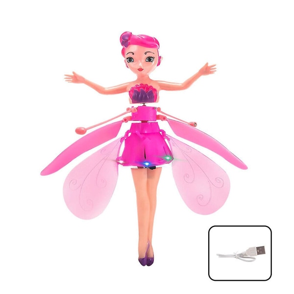 Flygande Fairy Princess Dolls Magic Infraröd Induktion Kontroll Girl Toy Födelsepresent Pink
