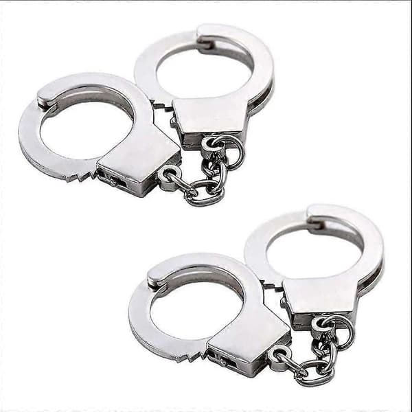 2 st Mini Handbojor Metall Nyckelring, Silver (LGL)