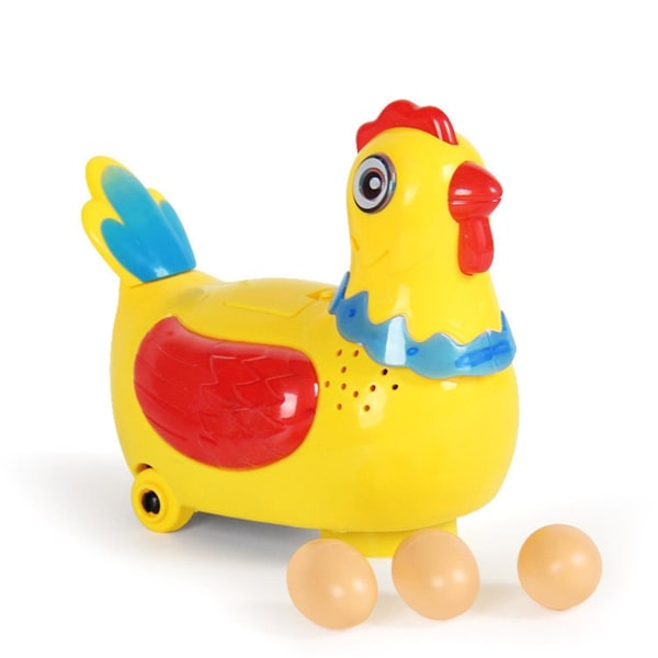 Læggehøne børnelegetøj gåmusik med let dyrerobotlegetøj, gul