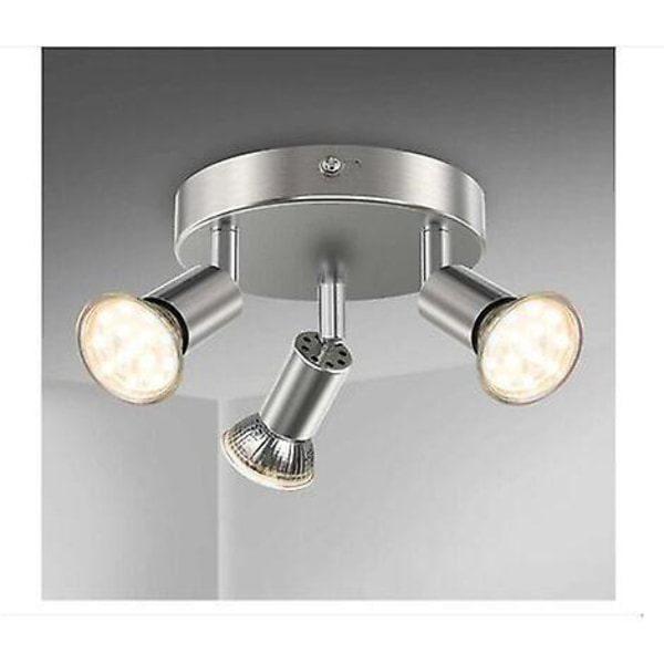 Bathroom Ceiling Light Led Lighting Bathroom Ceiling Lamp Chrome 3 Adjustable Spotlights Ip44 Gu10 Blue [kk]