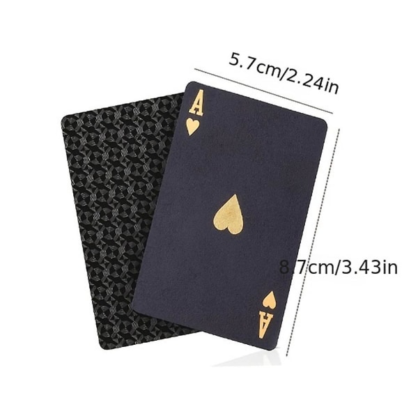 Creative Poker Cards Deck Vandtæt, Sort Guld Professionel Plast Standard Spillekort Deck