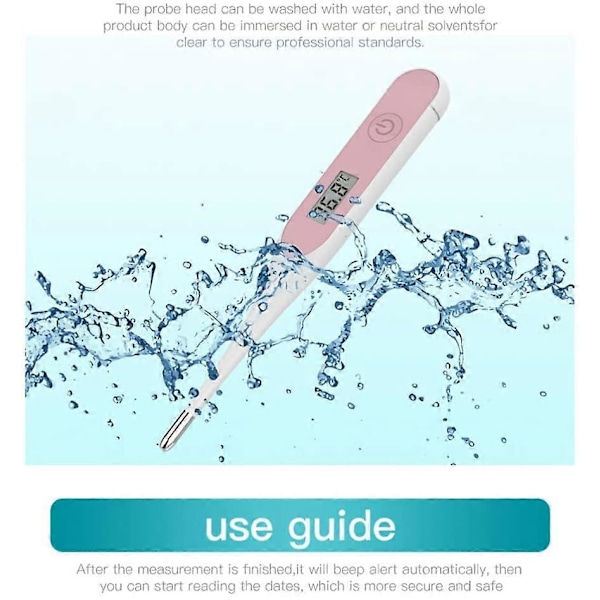 Digital Basaltermometer för PC, snabbavläsning, elektronisk termometer, 20 sekunders snabbtesttermometer för vuxna, BabyPink (LGL)