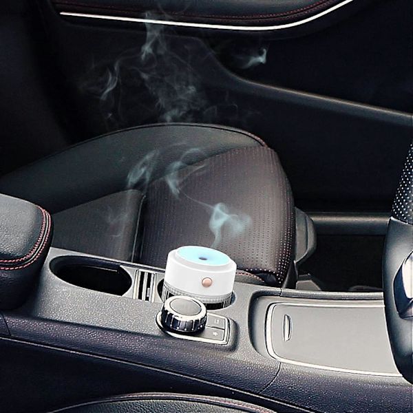 Mini Färgglad Luftfuktare Färglampa Nattlampa 250ml Kontor Sovrum Lätt att Bära, USB-C Laddning (Ljusrosa) (Vit) (LGL)