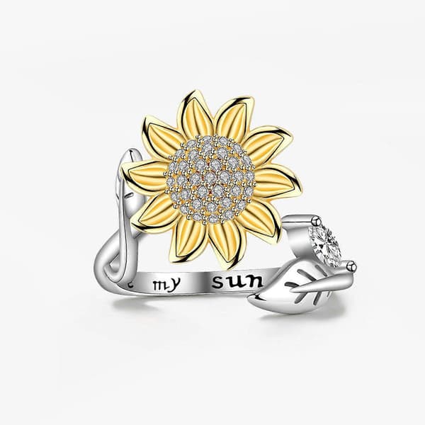 Ångestdämpande Fidget Ring Blomma Stress Relief Ring Spinner Meditationsring (LGL) A