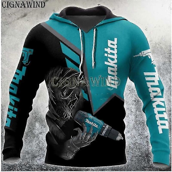 Nyhet Hoodie Herr/dam Makita 3D-tryck Hoodies Sweatshirts Casual Harajuku Stil Streetwear Toppar LGL L 4