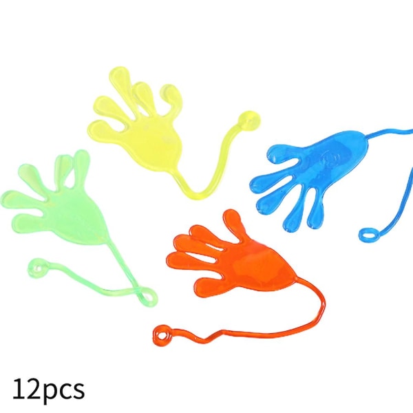 12 stk klebrige hender/netttøyleker for barn Minileker Gaver Festartikler[GL] Palm