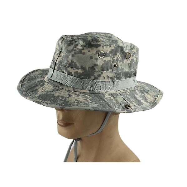 Camouflage Taktisk Airsoft Sniper Boonie Hat Jagthat Fiske Udendørs Bred Skygge Unisex Udendørs Vandrehat LGL ACU2 59CM