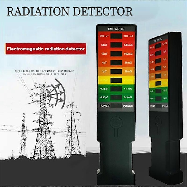 Bärbar Elektromagnetisk Fält EMF Gaussmätare Spökjaktsdetektor Bärbar EMF Magnetfältsdetektor 8 LED Gaussmätare LGL EMF1 SPAIN