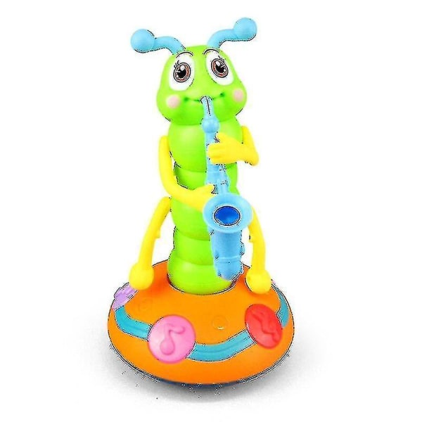 Barns elektriska dansande vicka mask Ljus och musik Universal Sax Caterpillar Toy-lian Blue