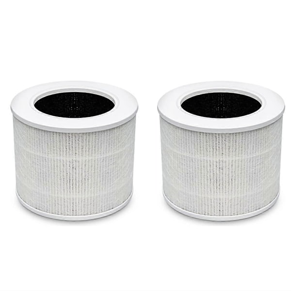 2 stk. erstatningsfilter for luftrenser Core Mini del Core Mini-RF, H13 HEPA-filter 3-i-1 aktivert LGL white